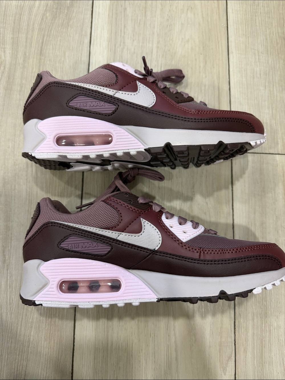 Nike Burgundy and Pink Air Max Sneakers